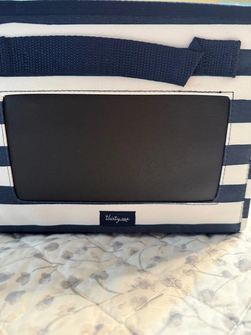 Striped Navy and White thirty one Fabric Storage Bin